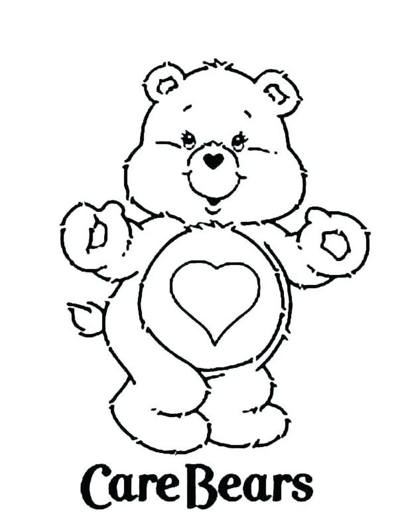 Раскраска Медвежонок с сердечком