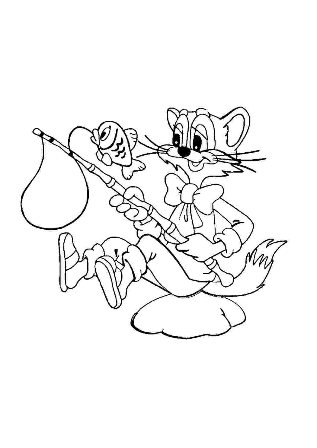 Кот Леопольд раскраска для детей из мультфильма