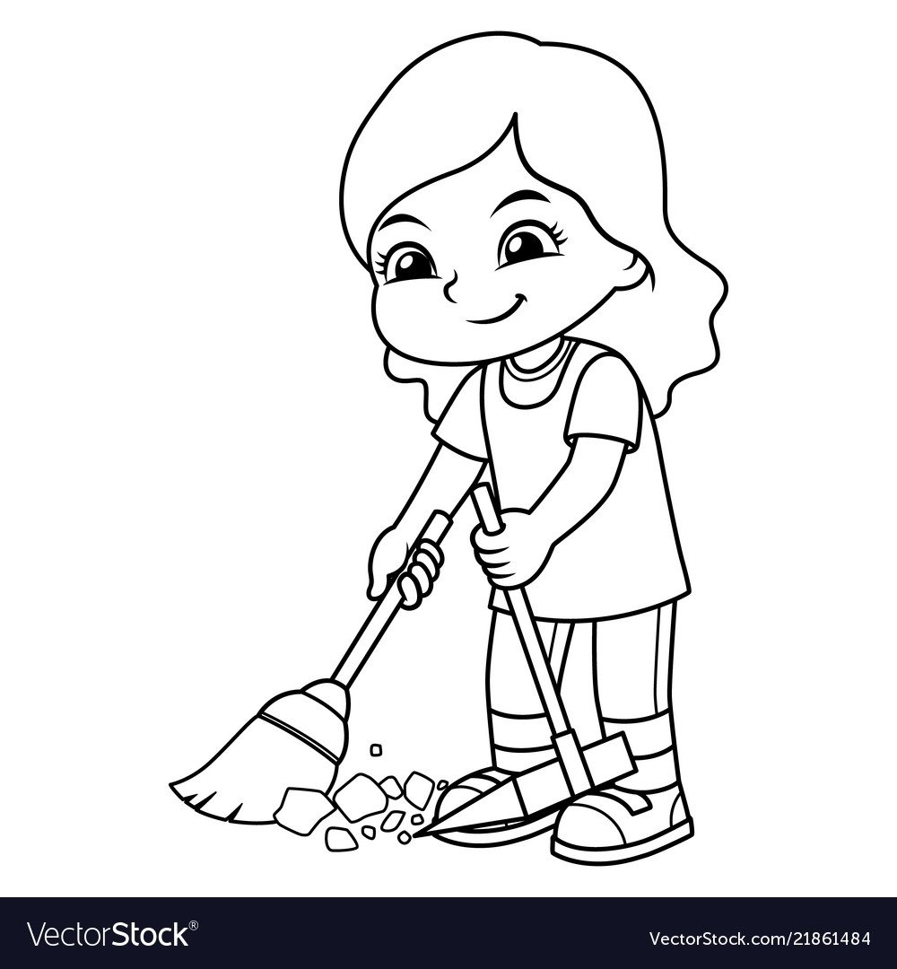 Раскраски для девочек уборка
