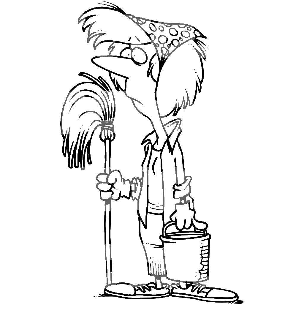 Уборка раскраска