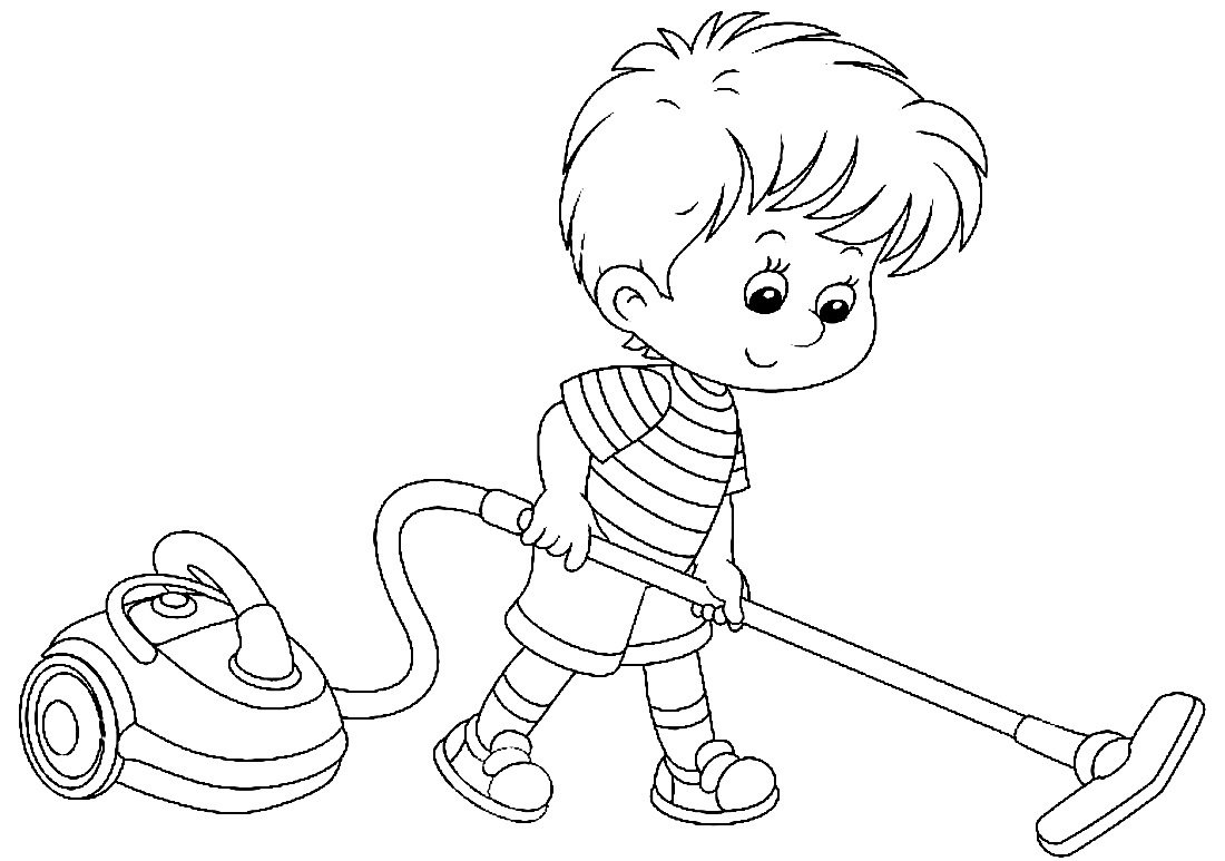 Пылесосит раскраска