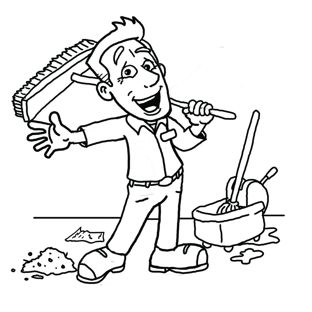 Уборка раскраска