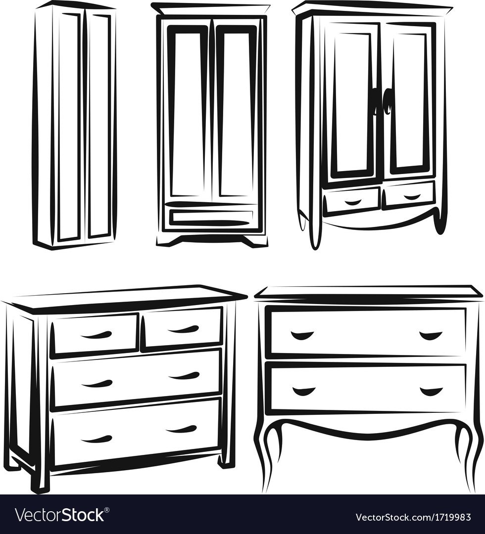 Раскраска шкаф для посуды