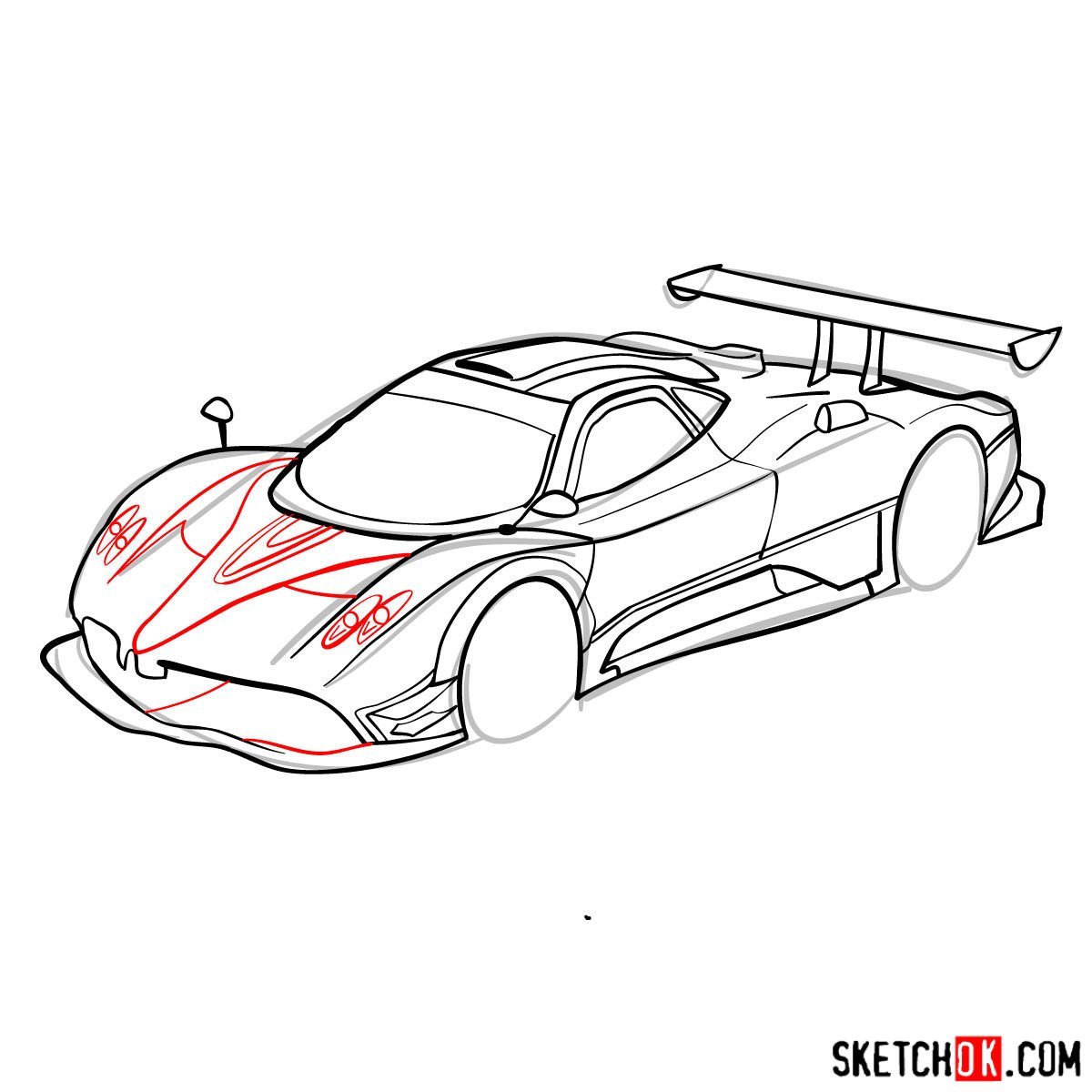 Раскраска для мальчиков машина Пагани