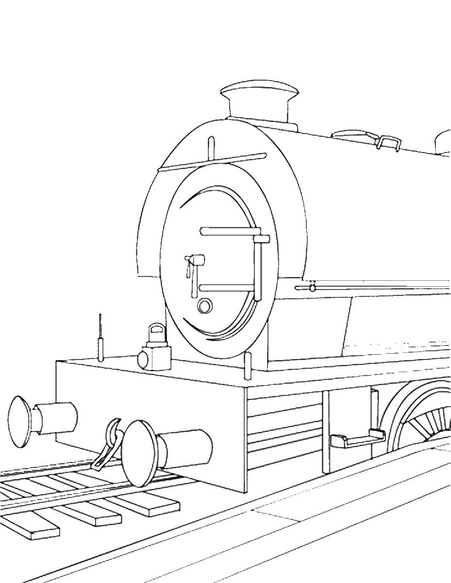 Раскраска поезд Локомотив
