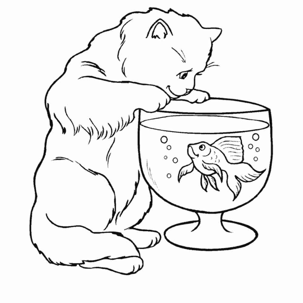 Кошки. Раскраска