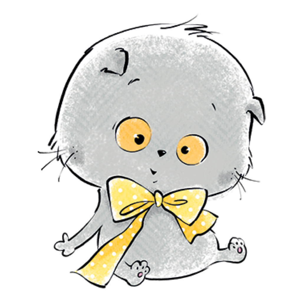 Раскраска котик с мячиком