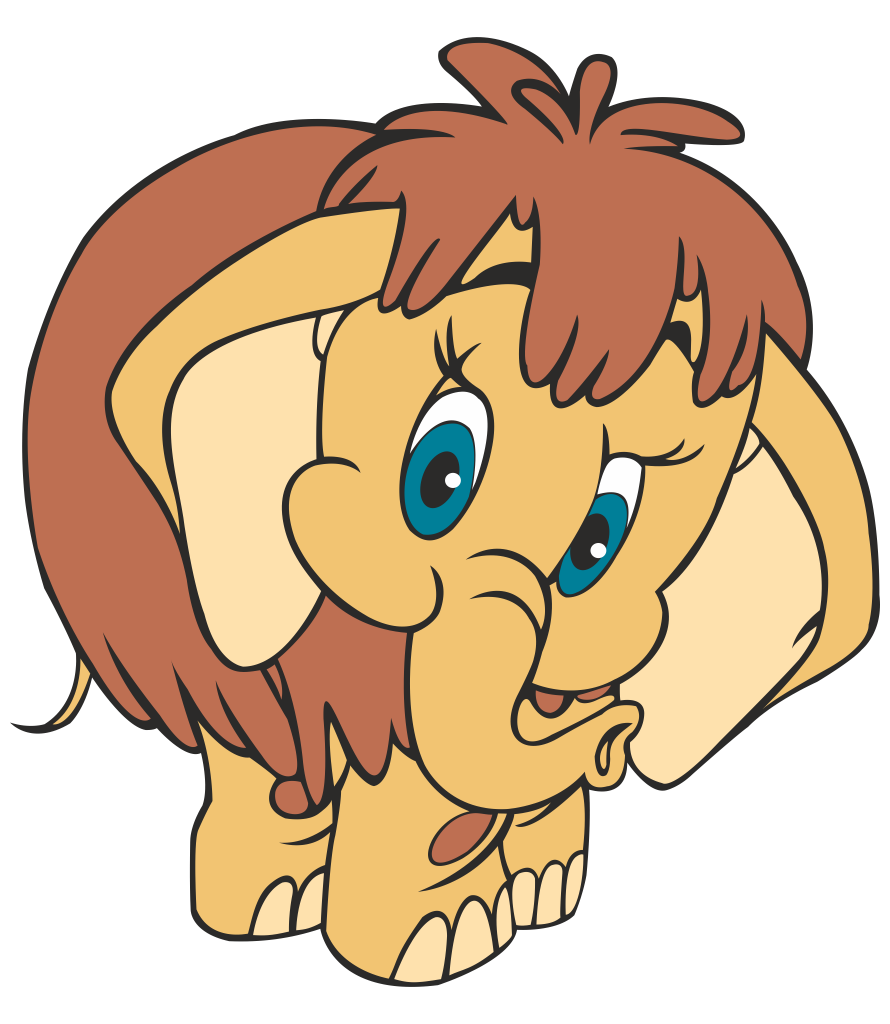 Мама для мамонтёнка раскрасски