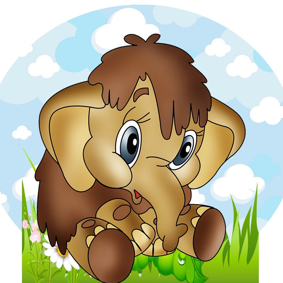 Мамонтенок раскраска