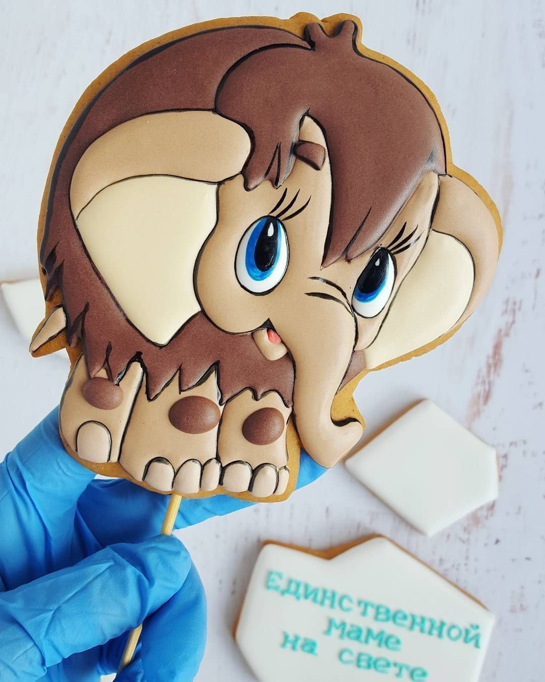 Мамонтенок трафарет