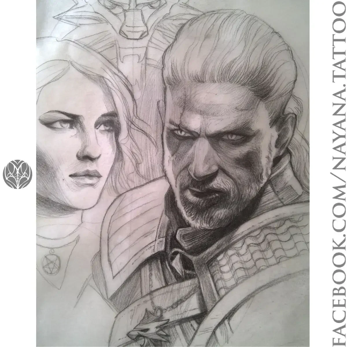 Тату Ведьмак Геральт