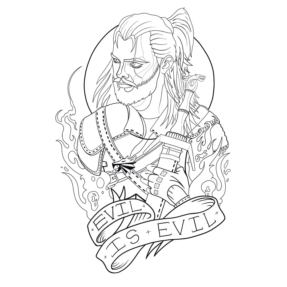 Тату Ведьмак 3 эскизы