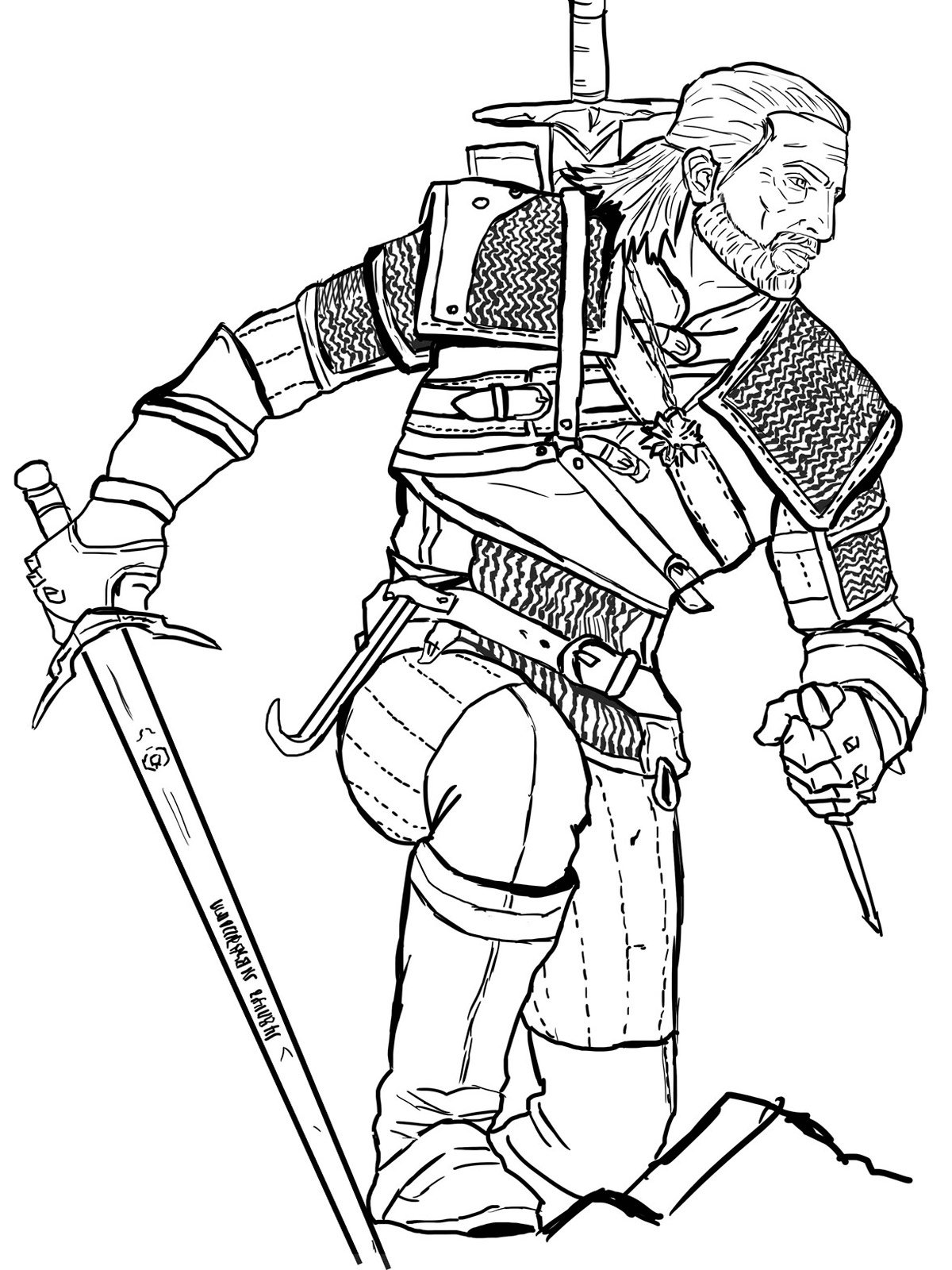 Геральт раскраска