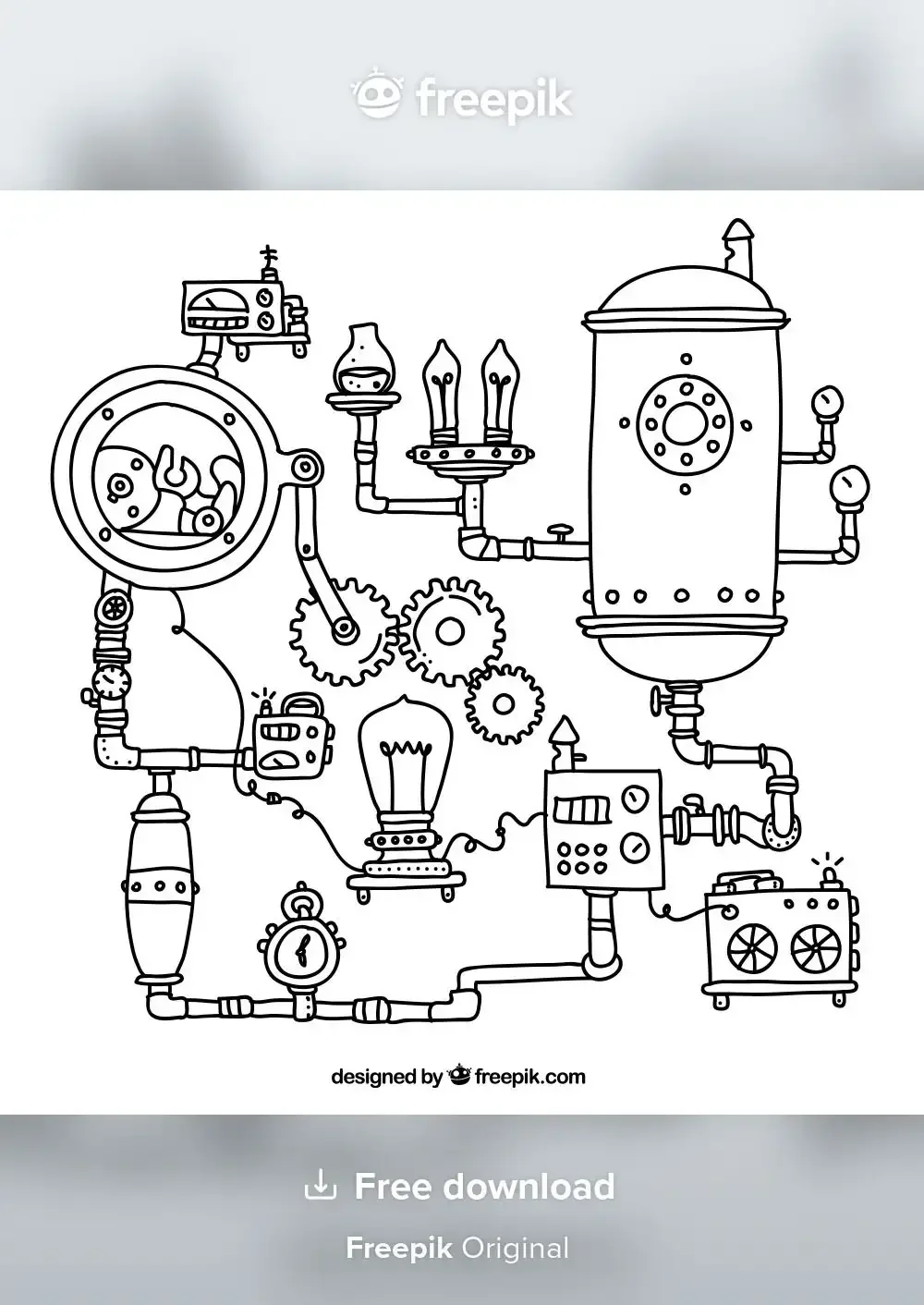 Стимпанк раскраска механизмы