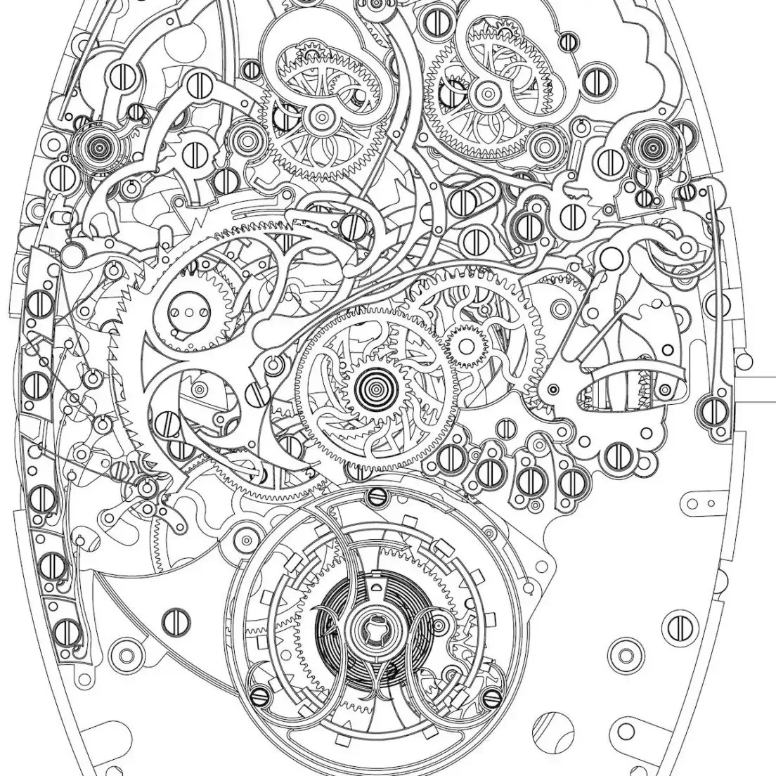 Механизм часов чертеж