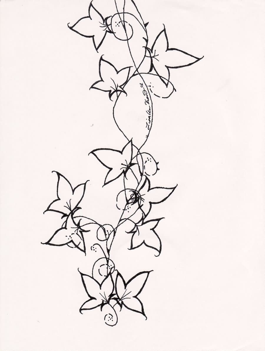 Вьющиеся цветы эскиз