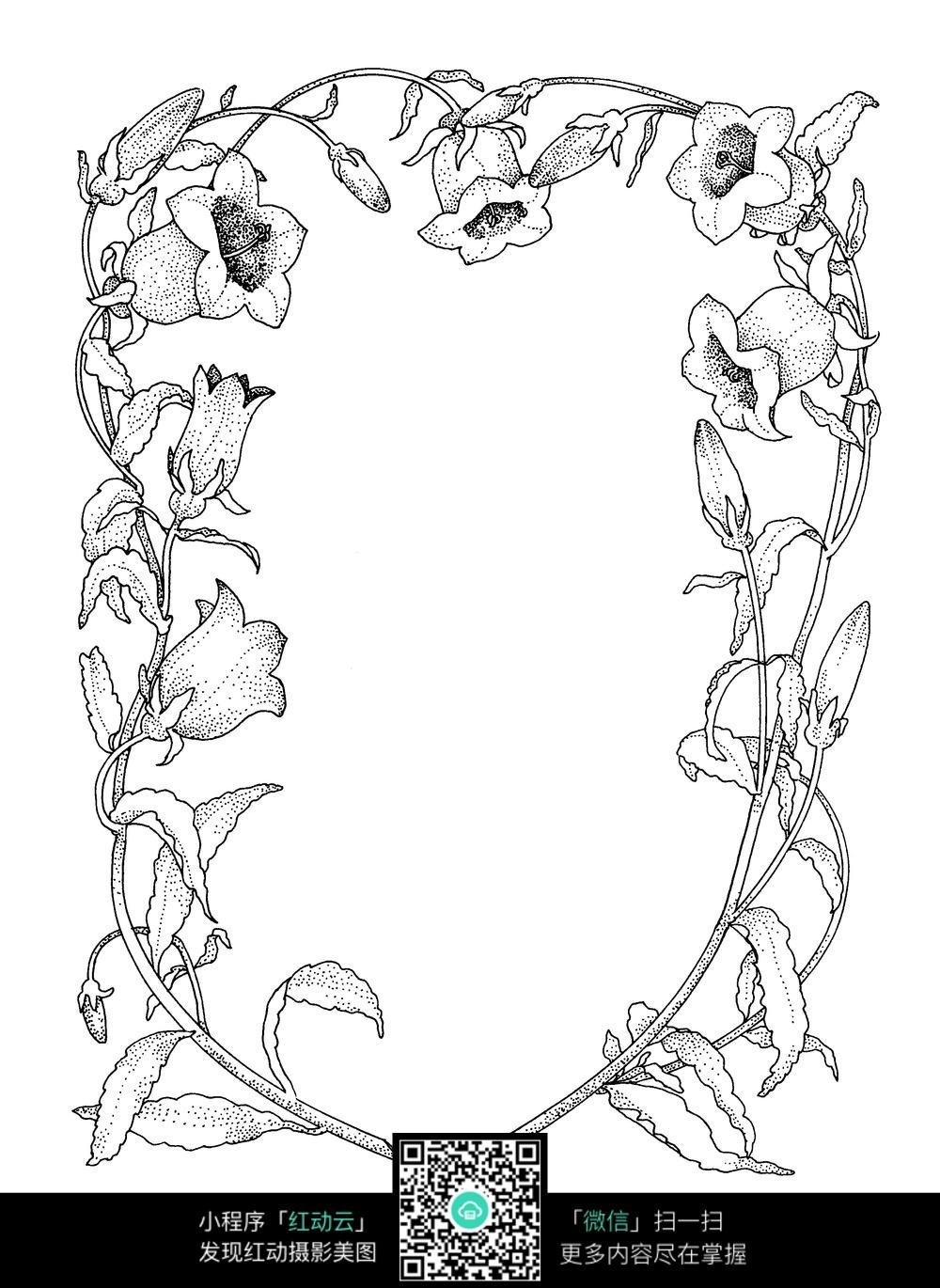 Цветочная рамка раскраска