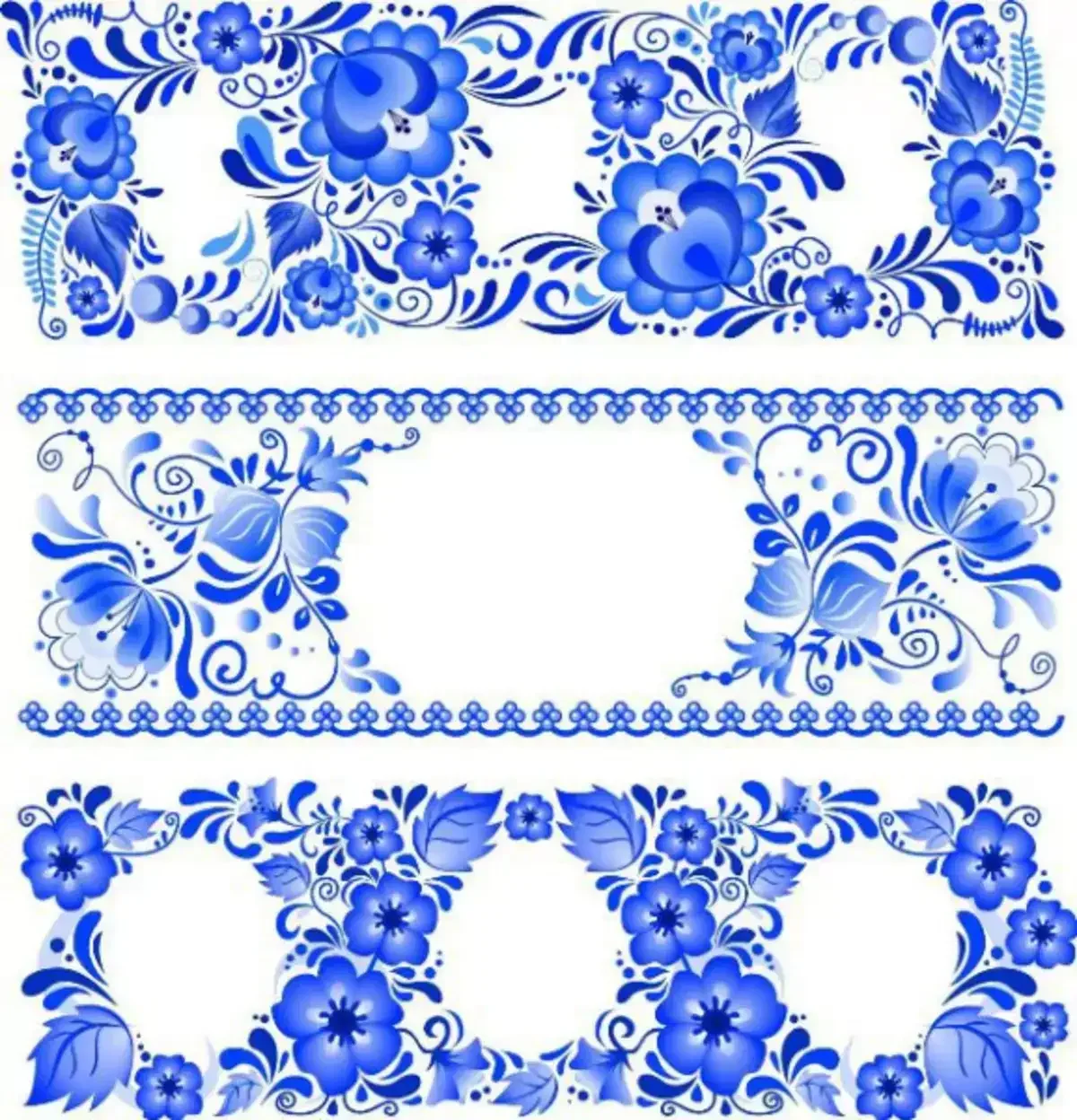 Гжель орнаментальная роспись