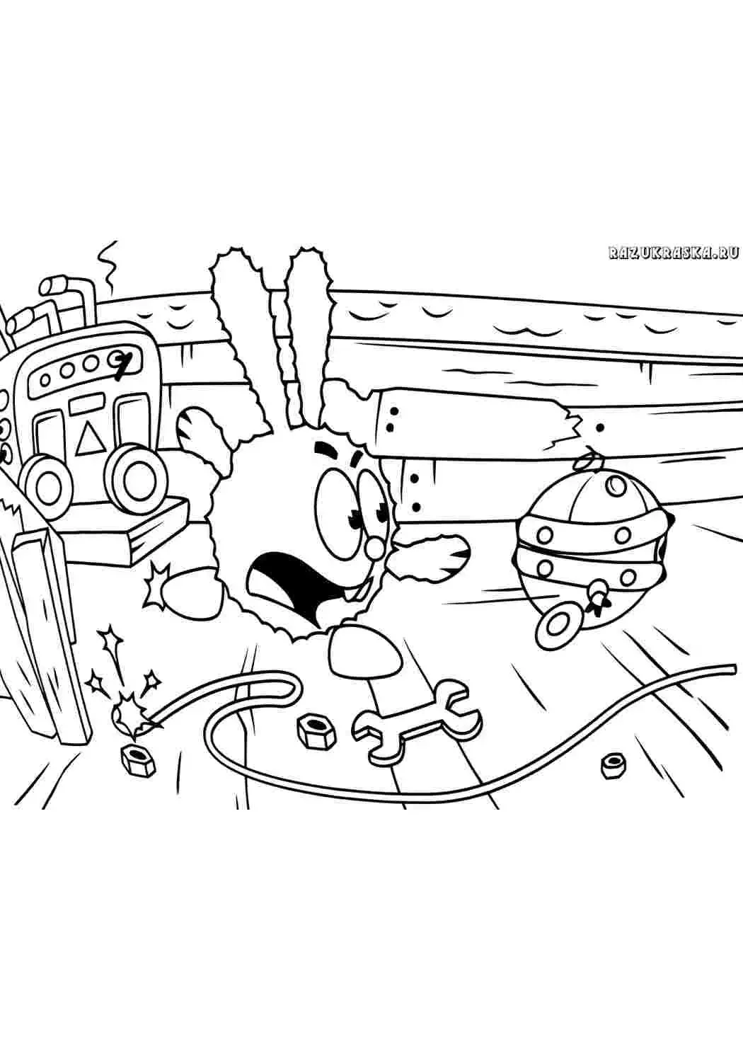 Раскраска Смешарики Люсьен