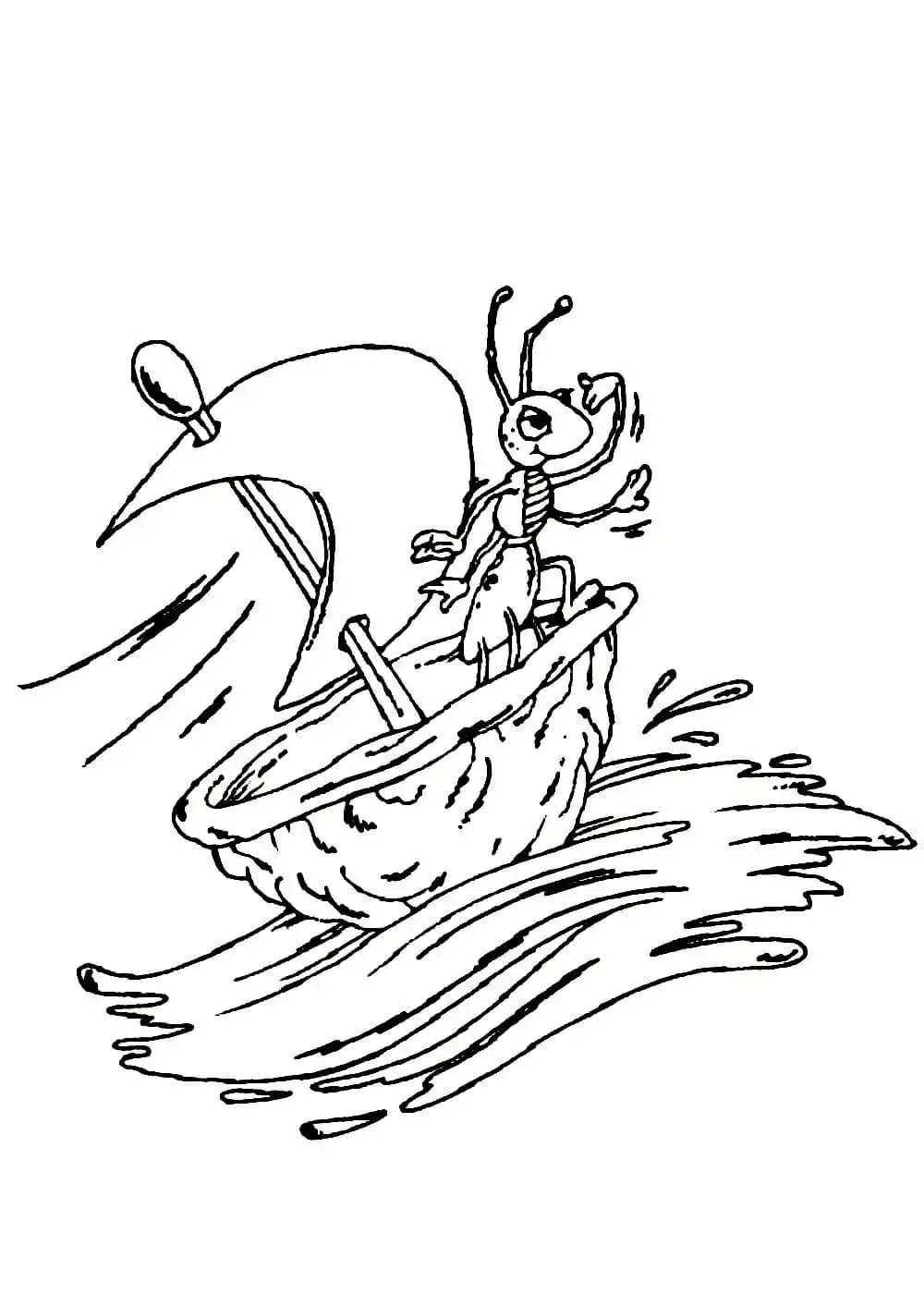 Раскраски по сказкам Сутеева кораблик