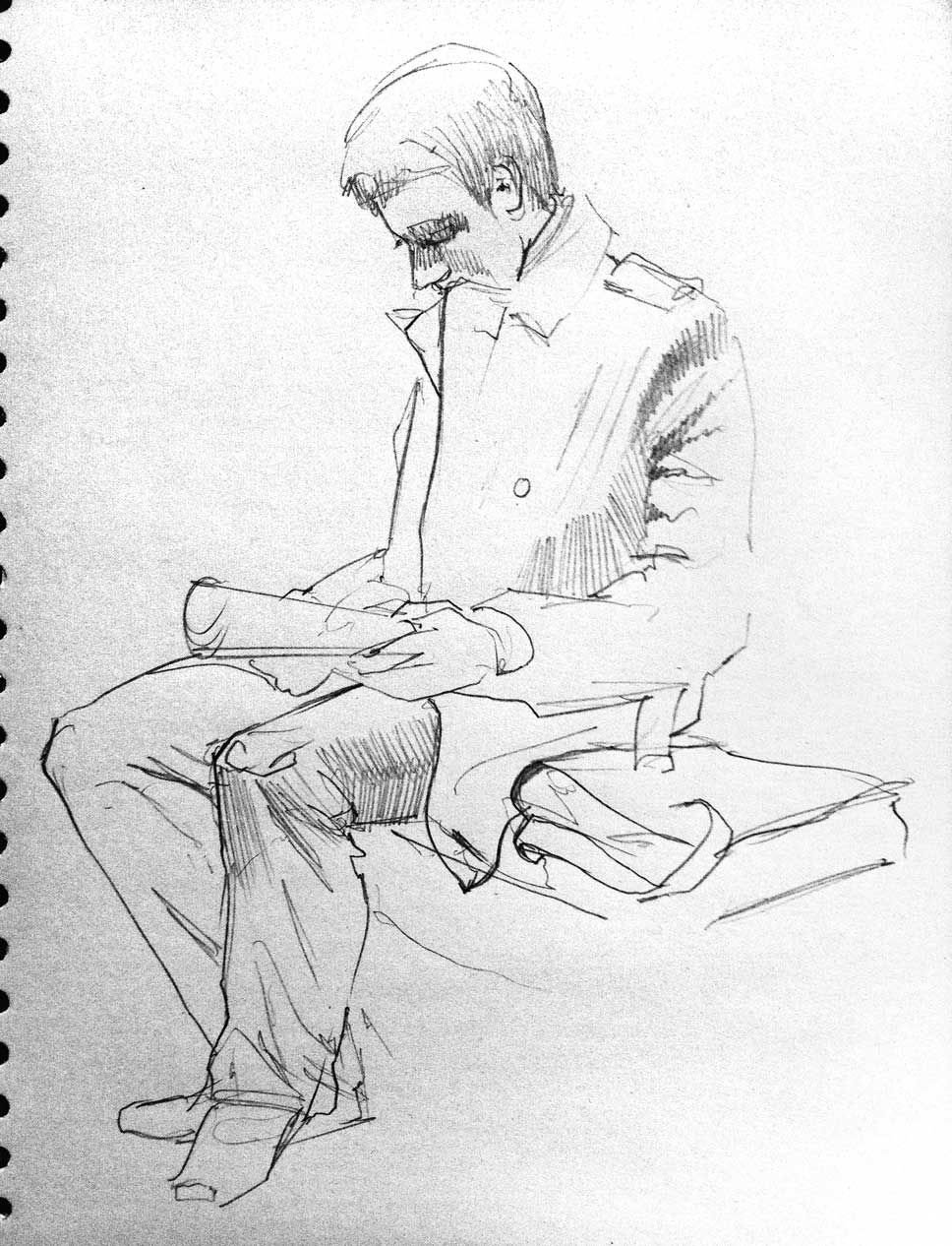 Наброски человека сидящего