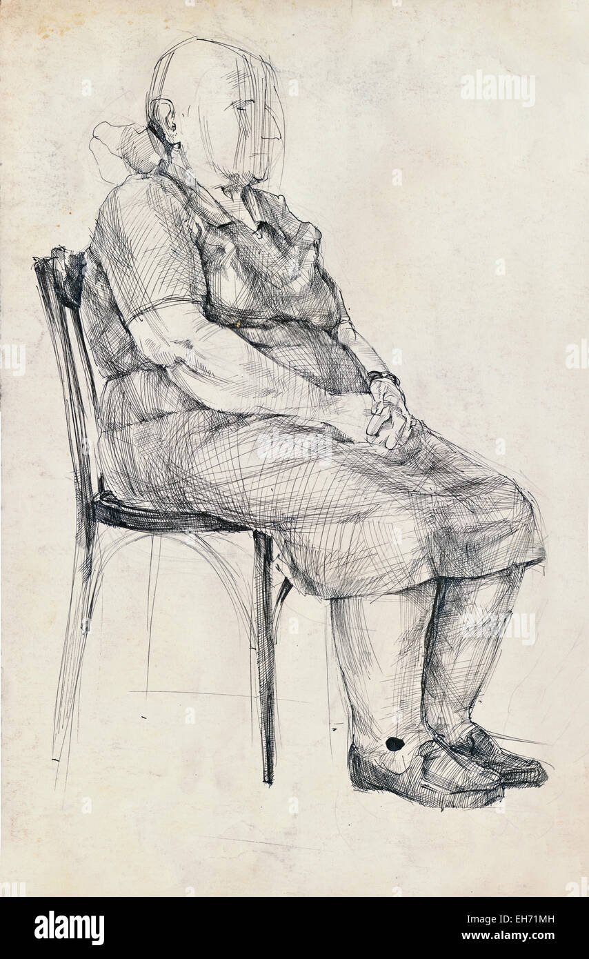 Фигура сидящего человека на стуле