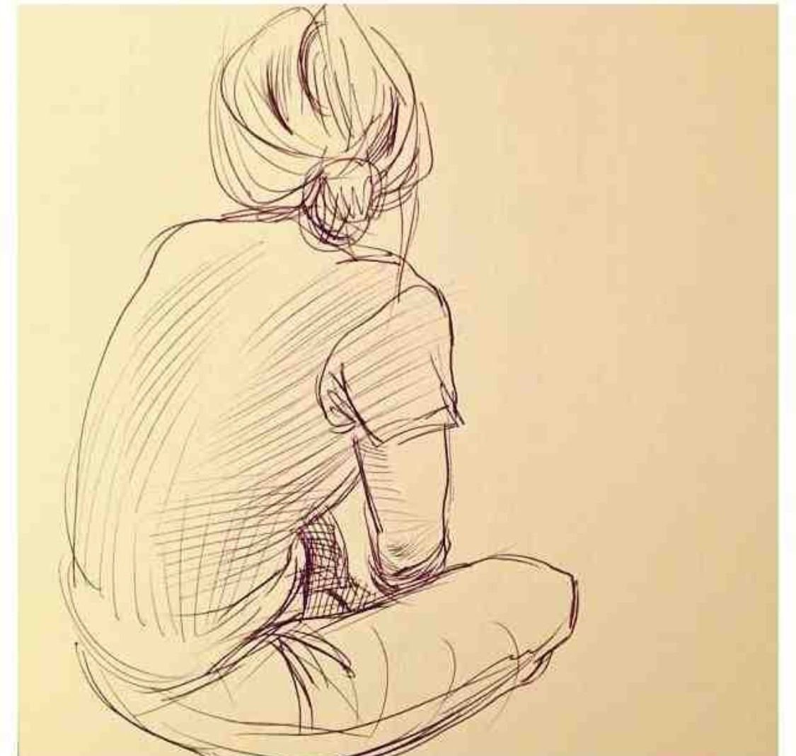 Человек за столом скетч