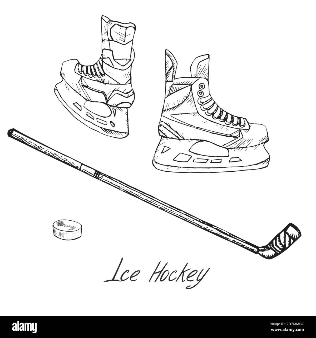 Хоккейная клюшка контур