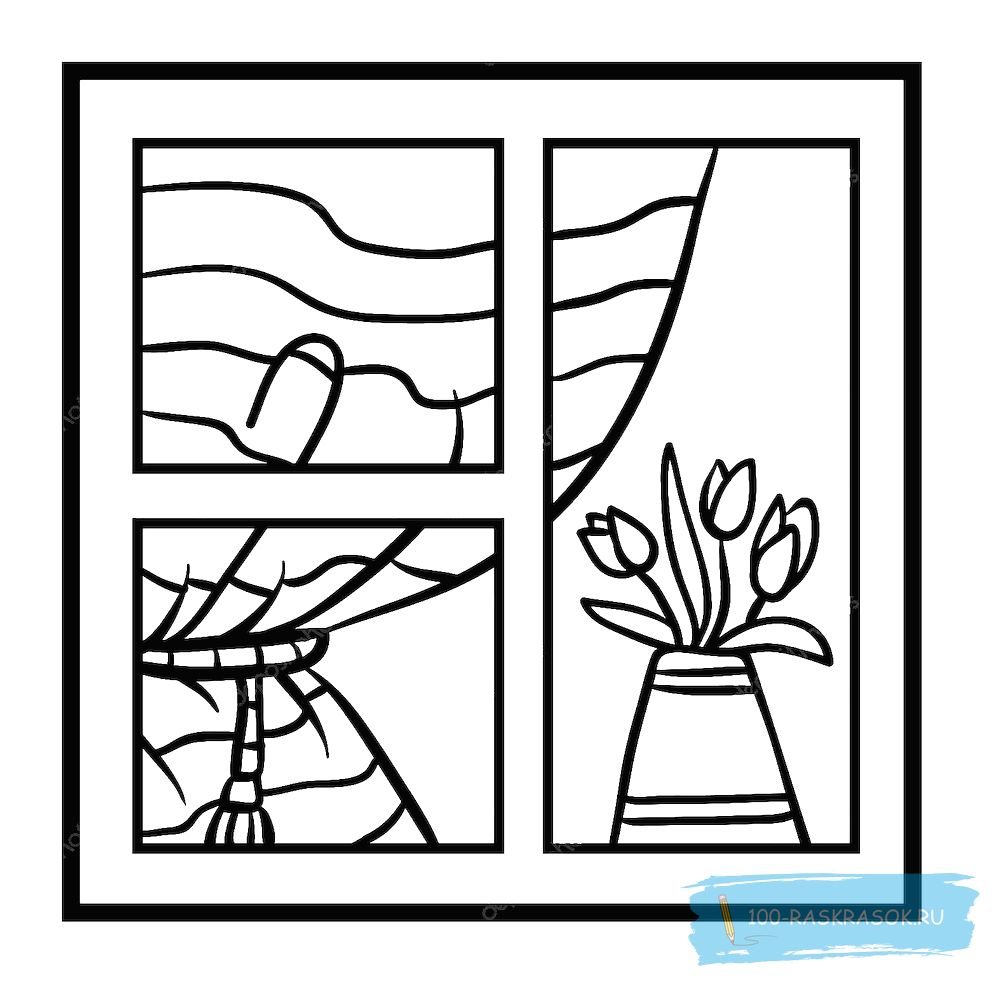 Дверь раскраска для детей