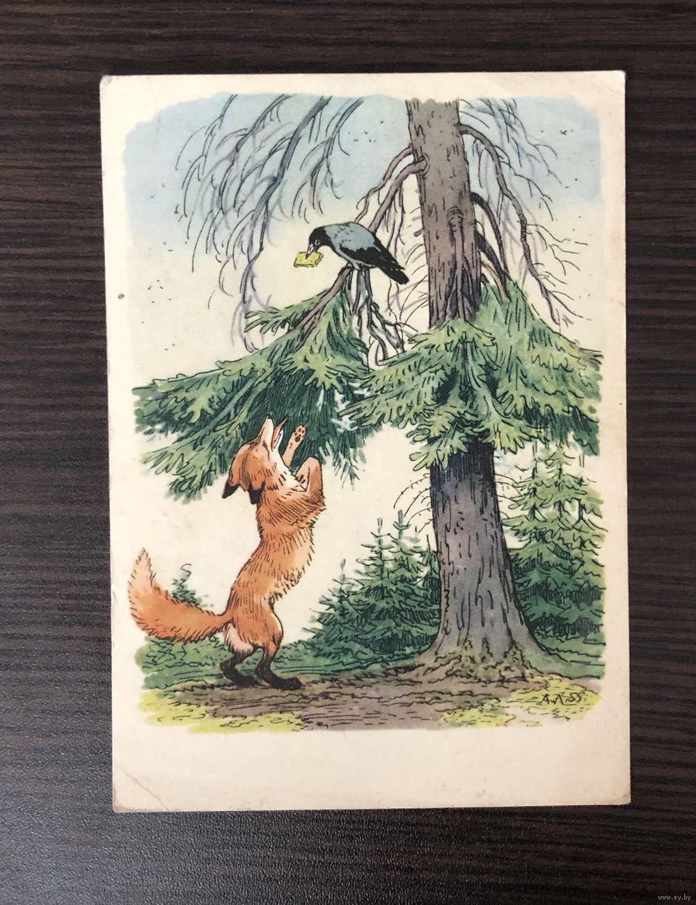 Басня Крылова ворона и лисица