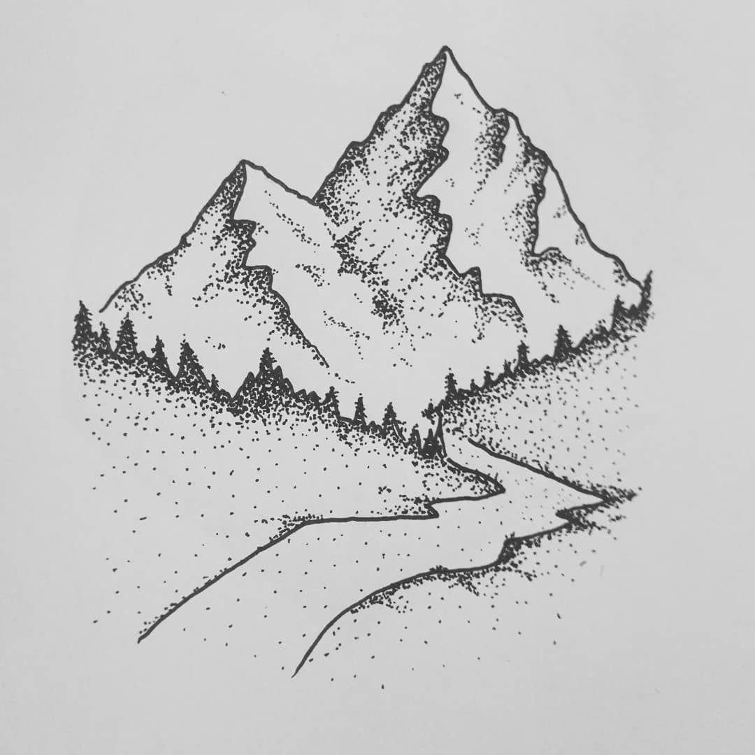 Наброски горного пейзажа