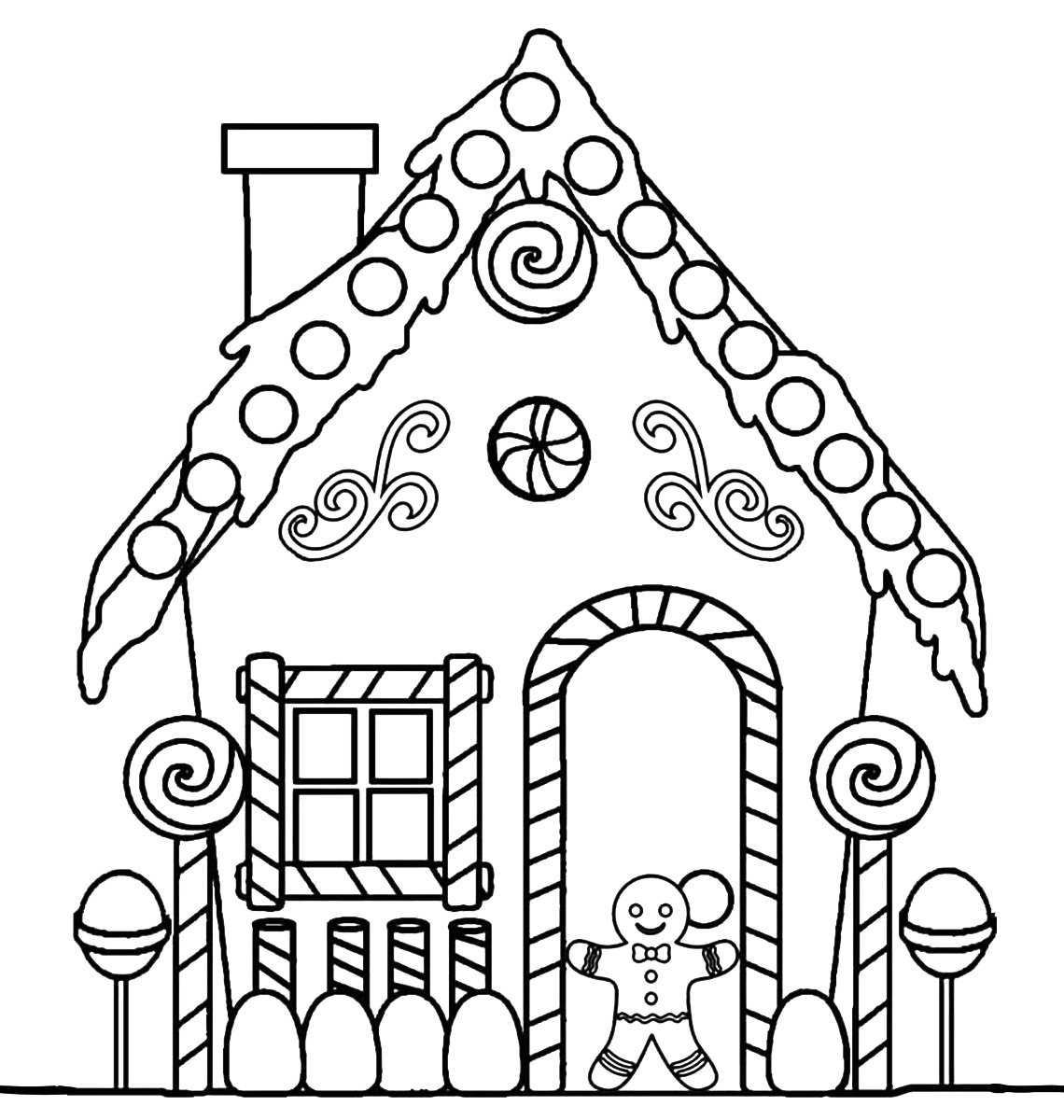 Домик раскраска для малышей