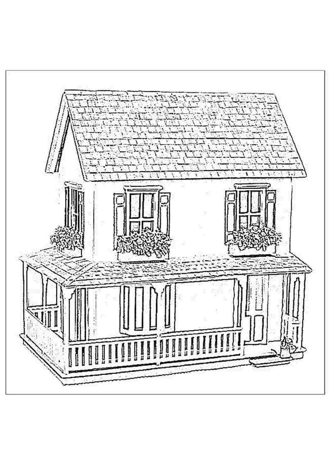 Зимний пейзаж раскраска