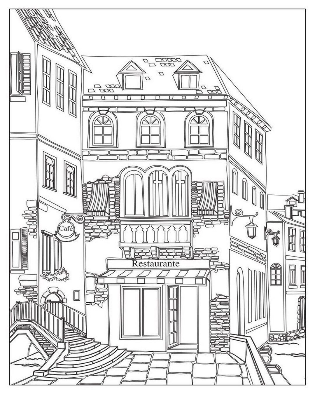 Раскраски домики для детей 4-5 лет