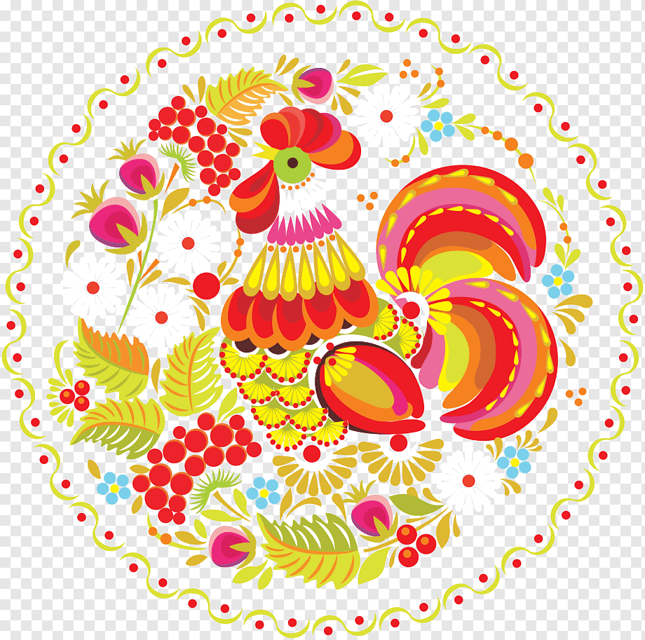 Петушок в народном стиле