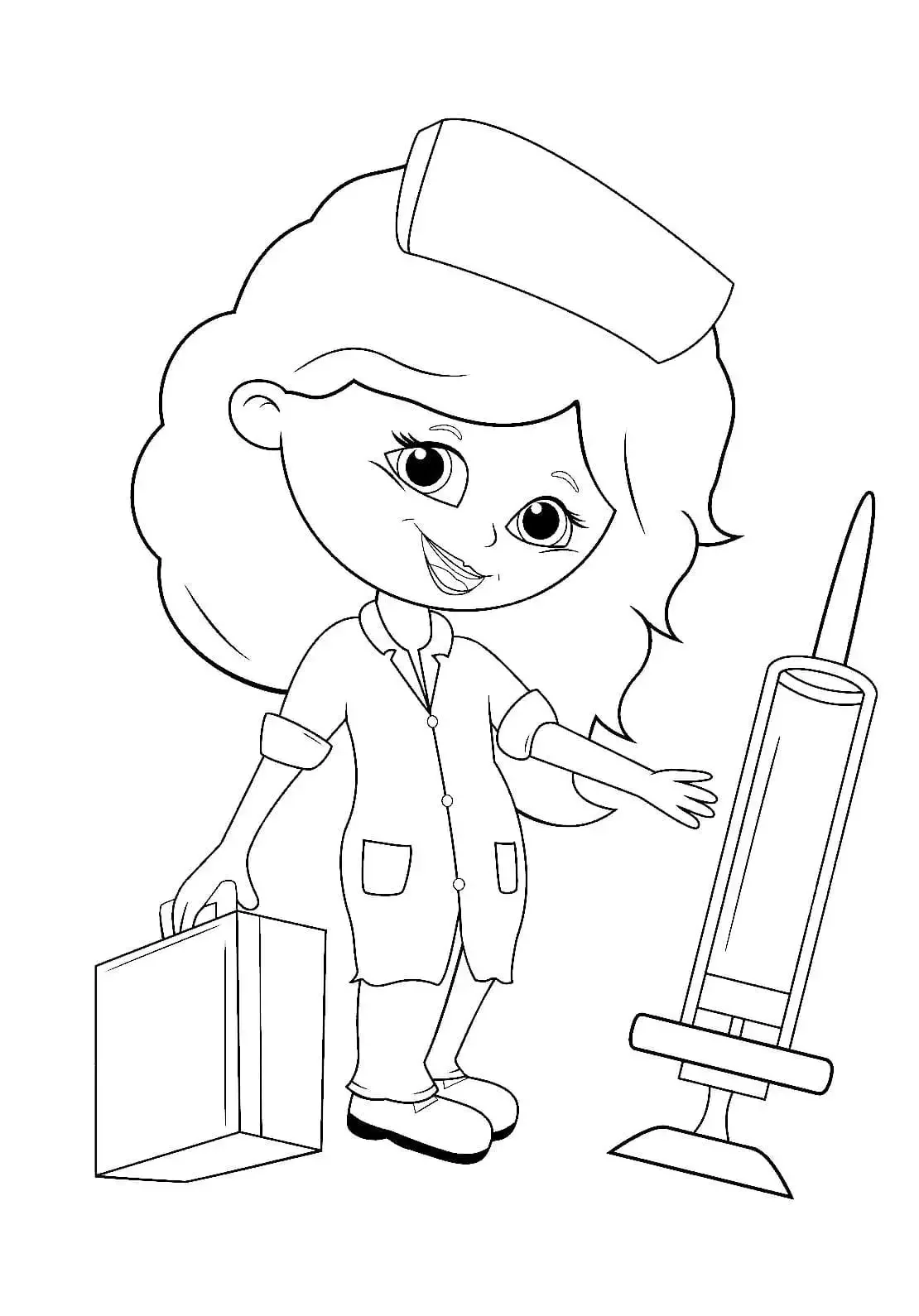 Медсестра карандашом