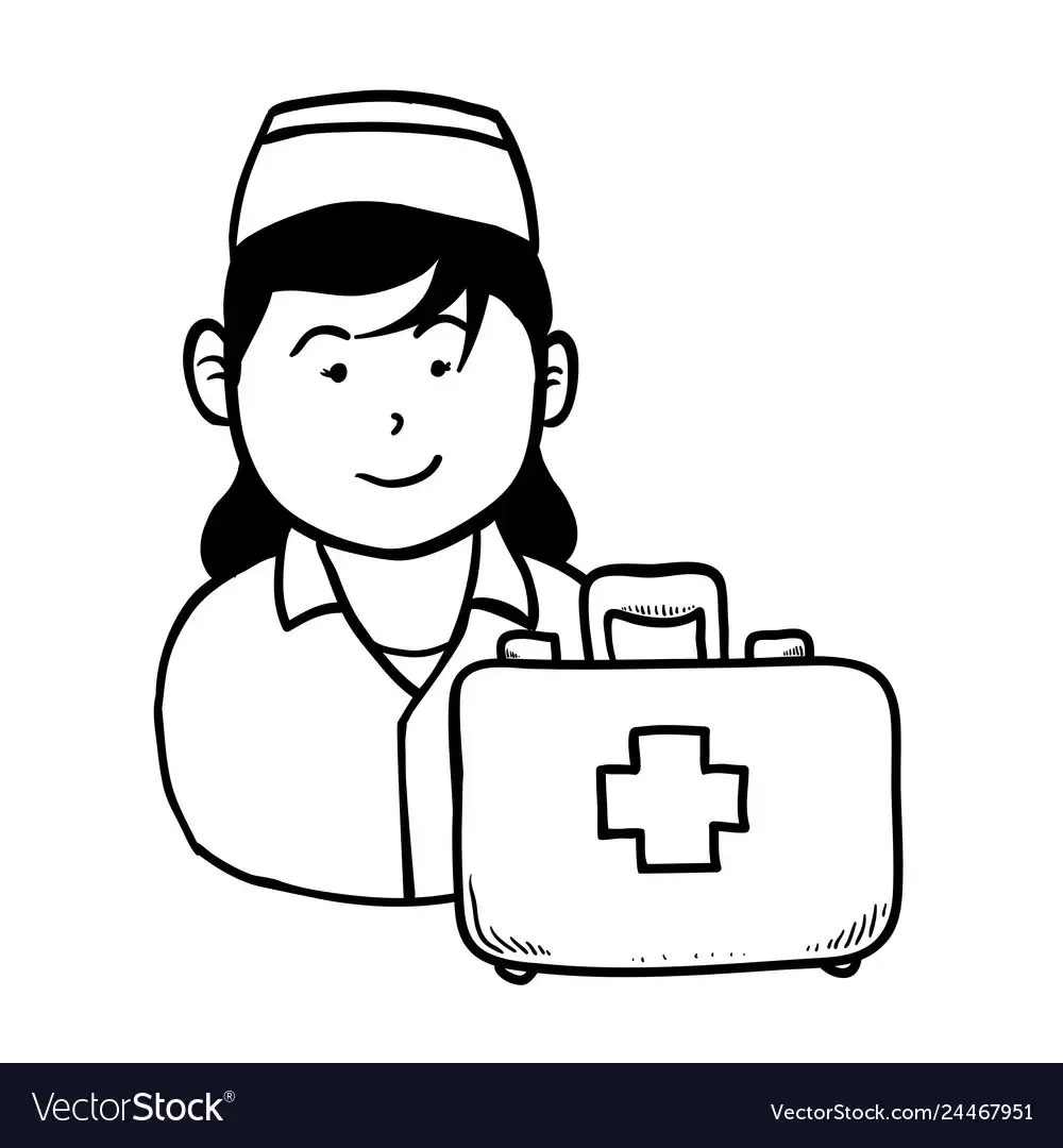 Раскраска санитарка для детей