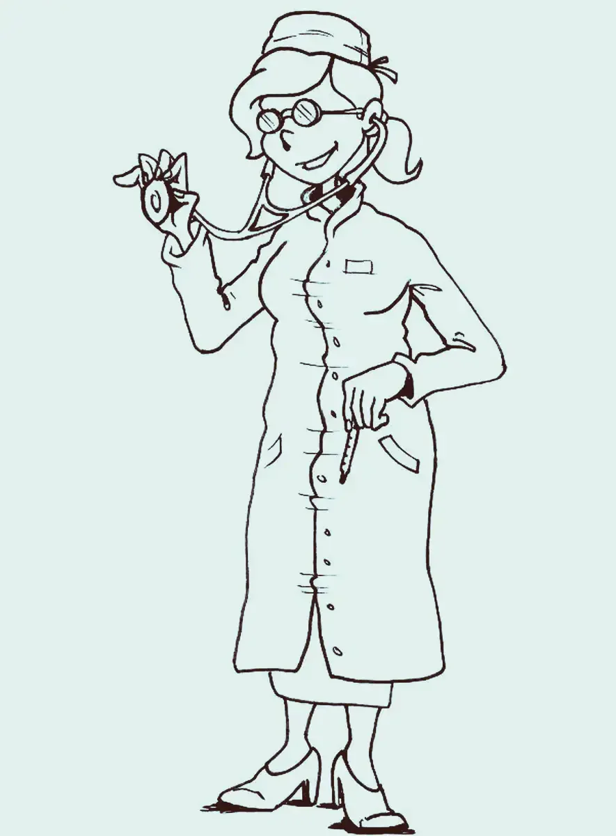 Врач черно белый