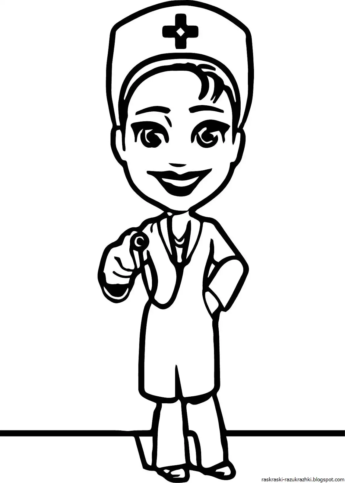 Раскраска медсестра для детей