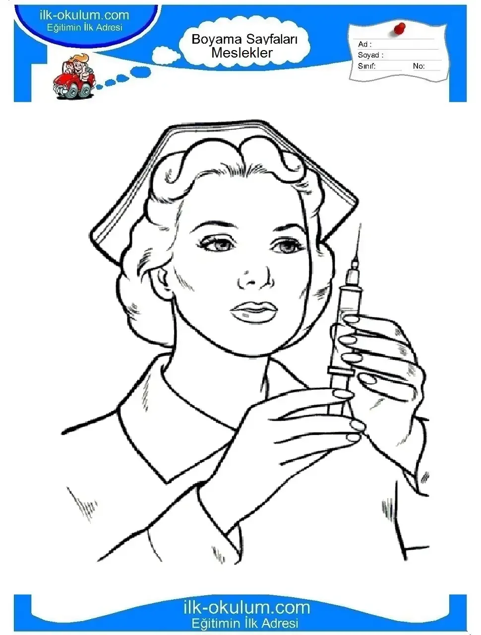 Раскраска медсестра