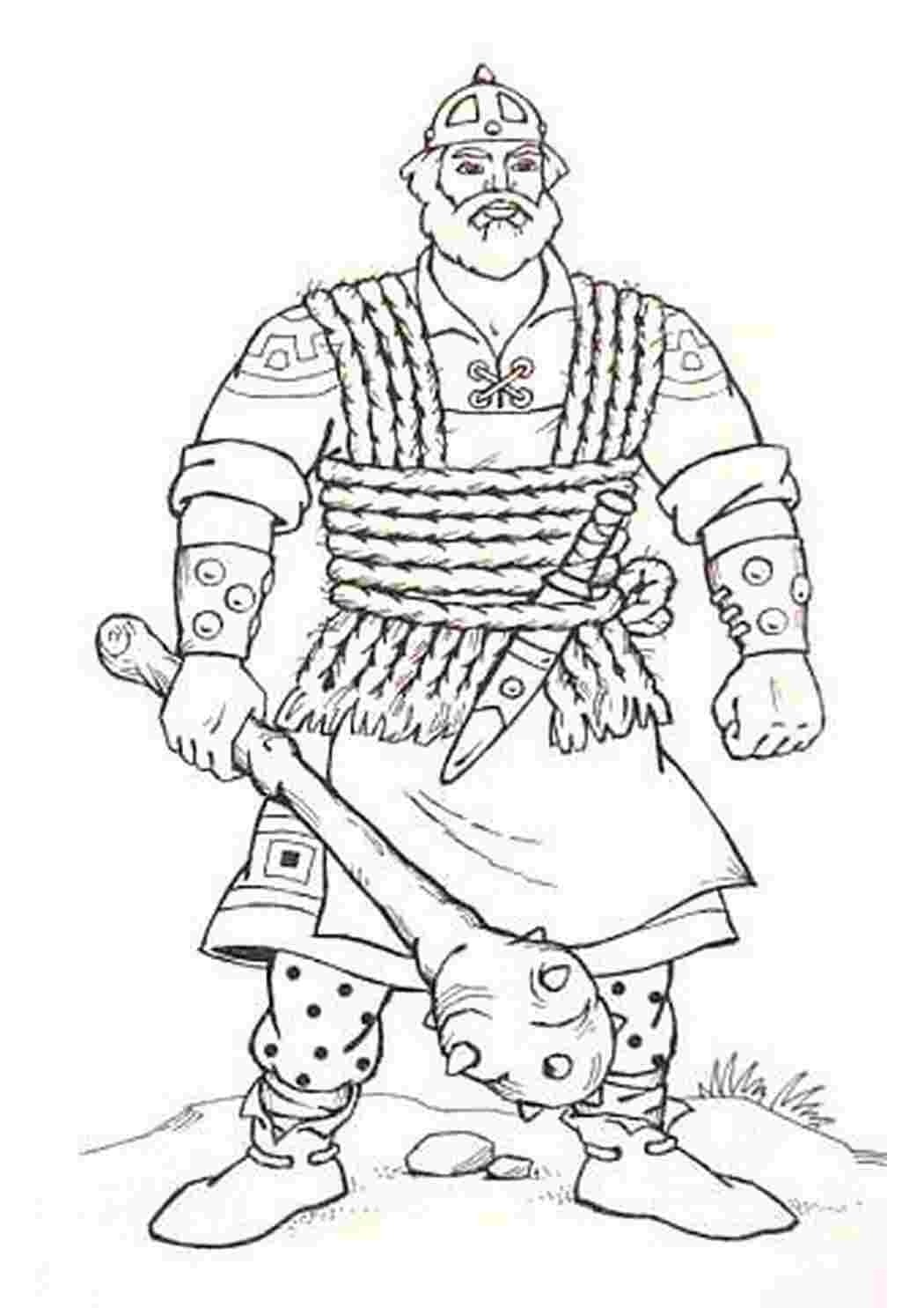 Раскраска три богатыря Алеша Попович