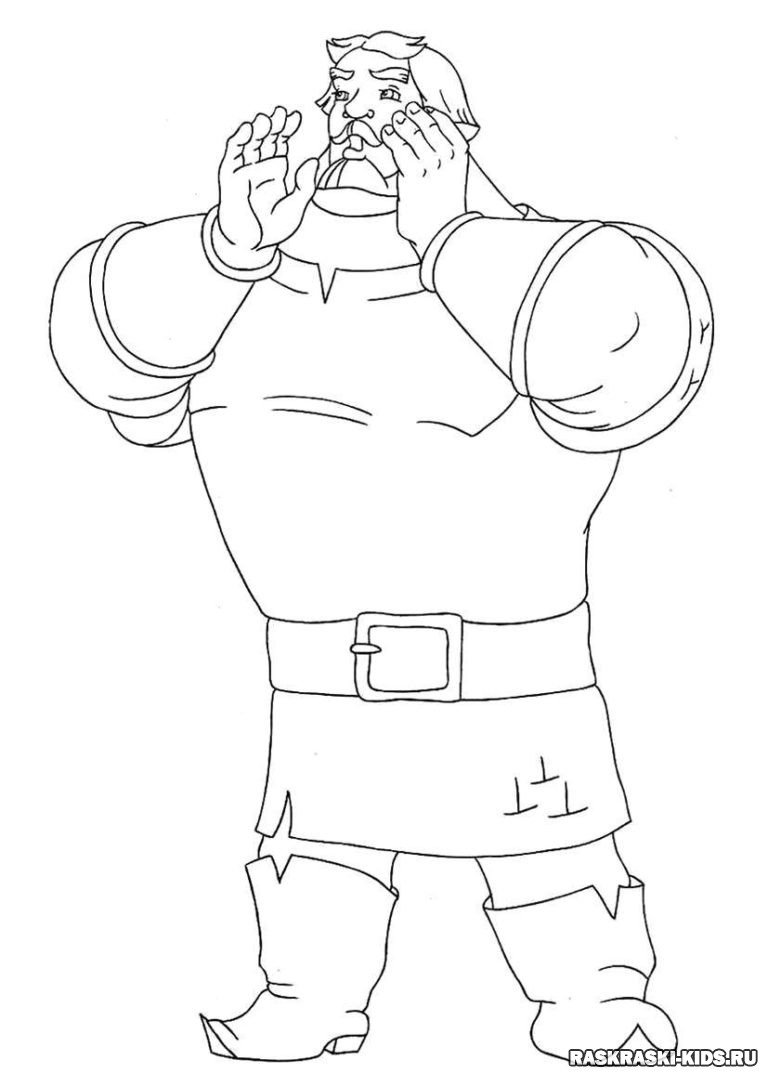 Разукрашку Илья Муромца