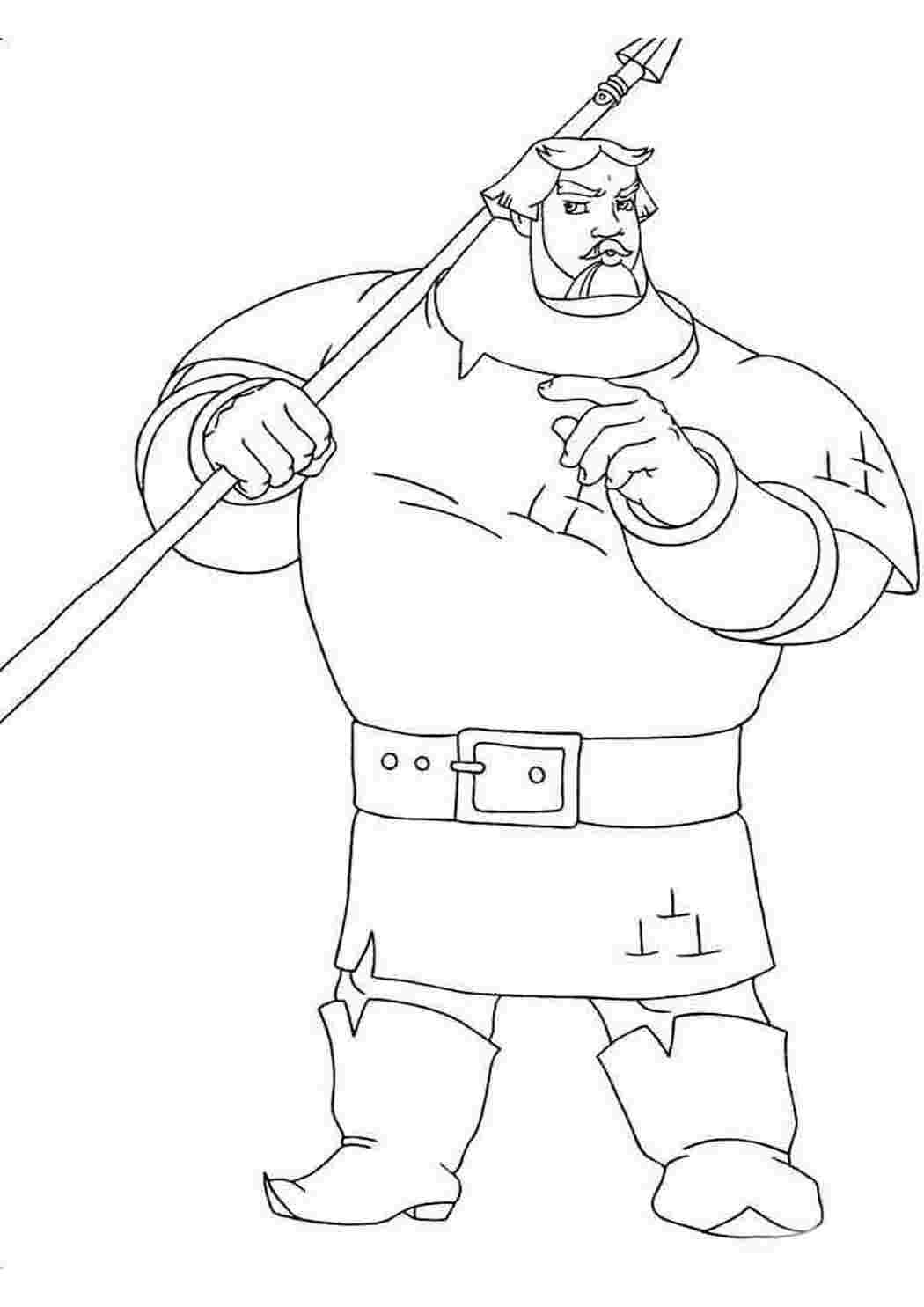 Раскраски три богатыря Колыван