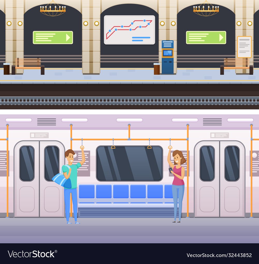 Вагон метро иллюстрация