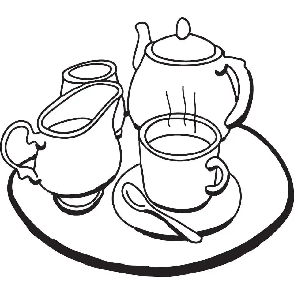 Раскраска антистресс посуда