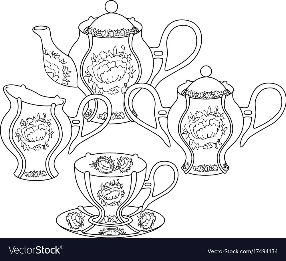 Английское чаепитие раскраска