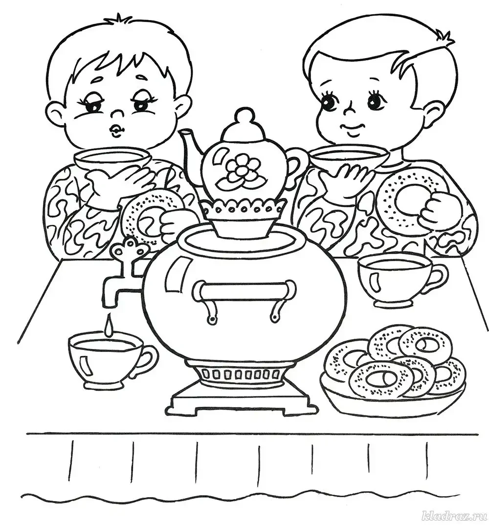 Раскраска чаепитие