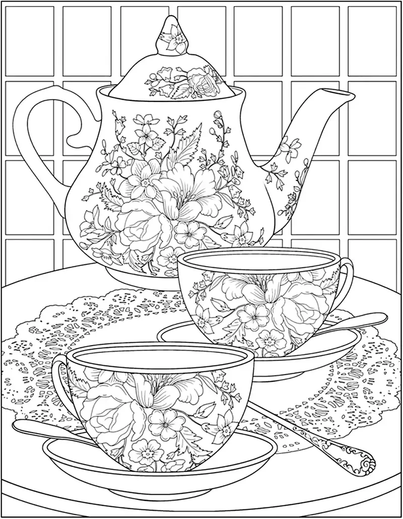Раскраска чаепитие