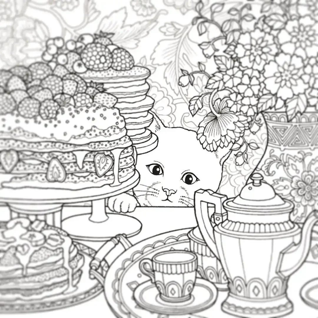 Семейный ужин раскраска для детей