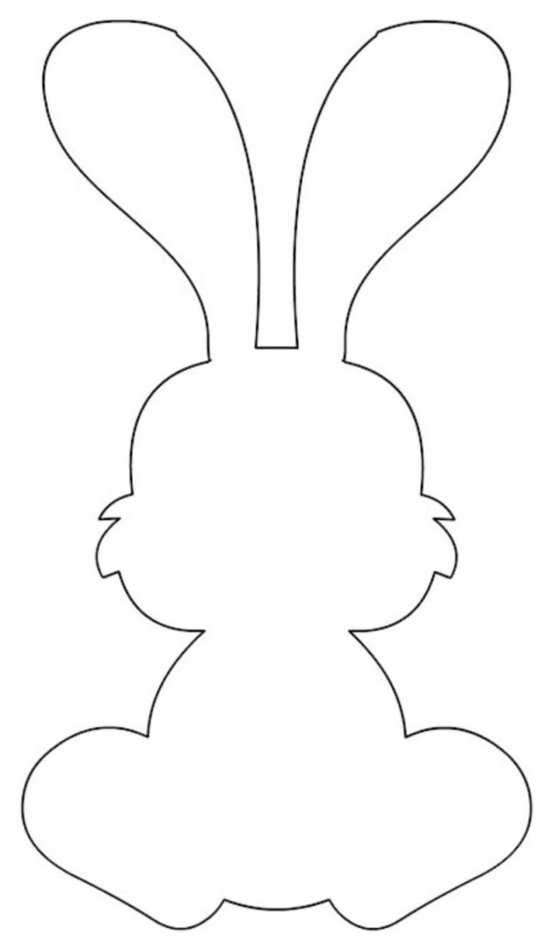 Заяц сбоку контур